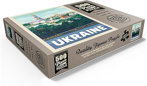 Vista 15 de MyPuzzle Ukraine: Kiev, póster vintage, rompecabezas de 1000 piezas para adultos