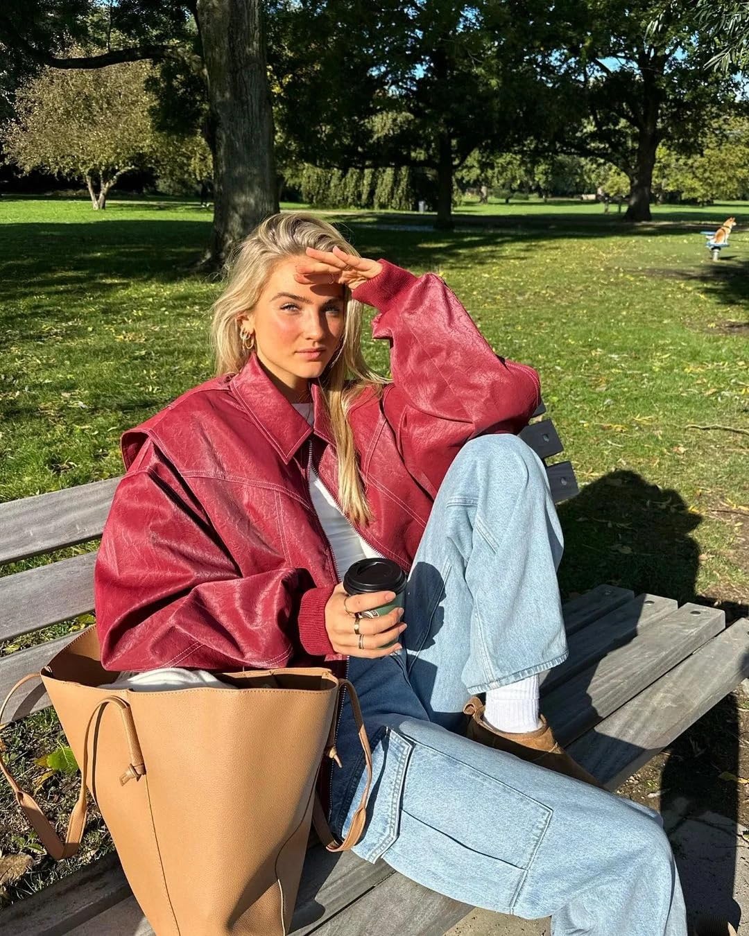 utcoco Motorradjacke für Damen, aus Kunstleder, übergroß, mit Reißverschluss, Wintermantel, Oberbekleidung, Herbstmode 2025