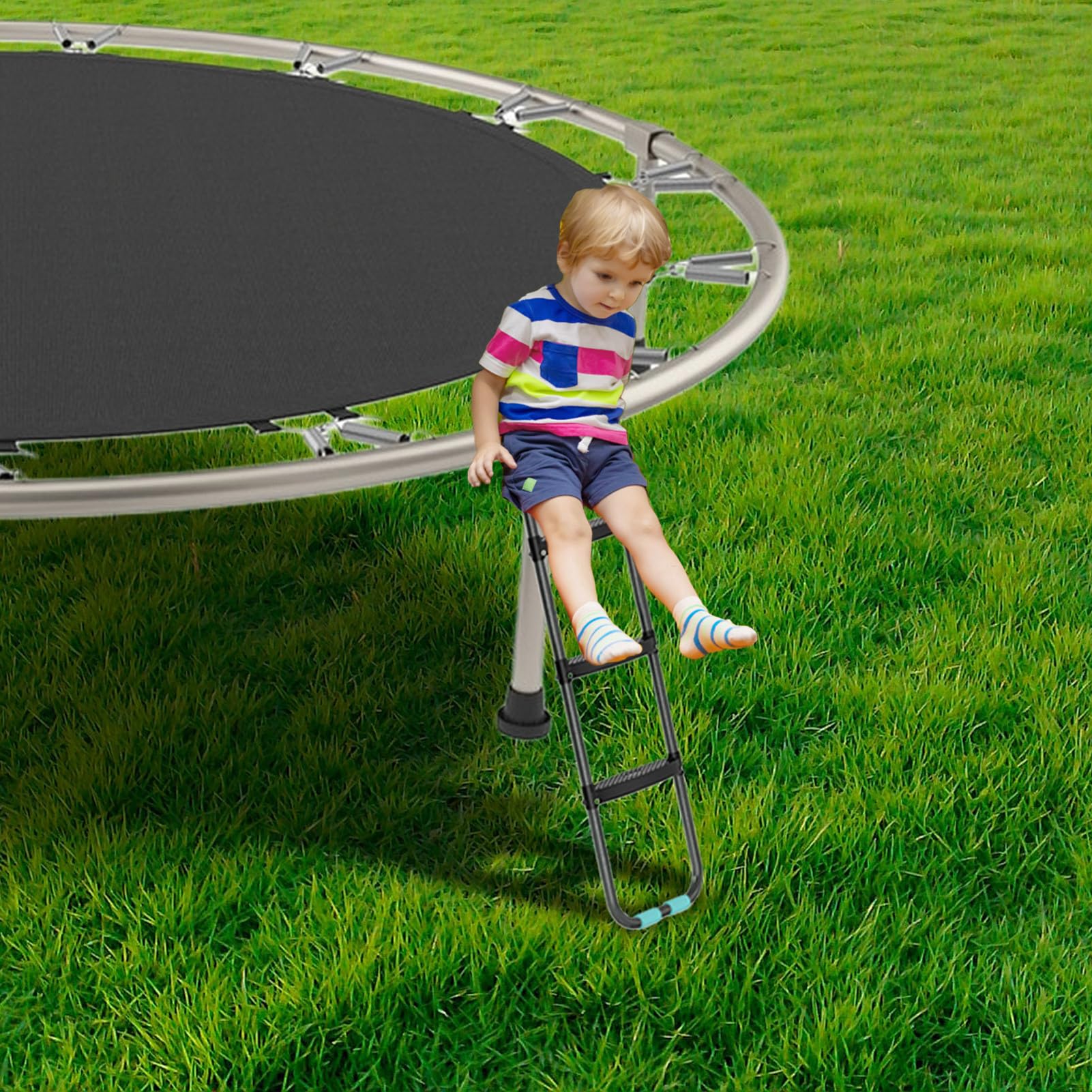 Scalatore per trampolino, scale per trampolino,2 gradini/3 | gradini larghi per con larghi orizzontali - Parti del Scaletta per per bambini