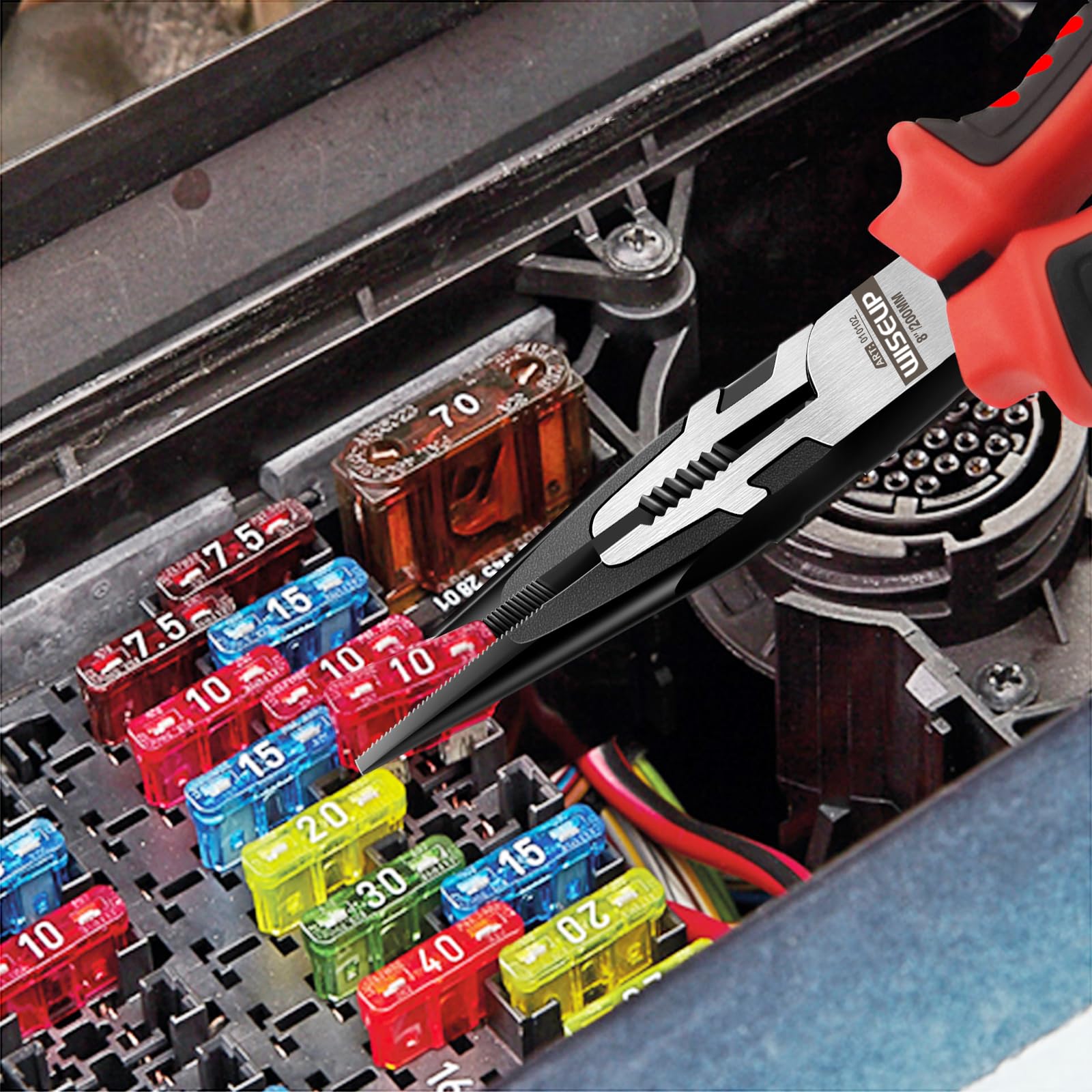 WISEUP 3 in 1 Pinza professionali, 150mm pinze industriali CR-V, pinze antiscivolo e antiruggine, ergonomiche pinze per bigiotteria, pinza elettricista multifunzione