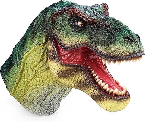 Gemini&Genius Juguetes de dinosaurio, marionetas de tiranosaurio Rex con soporte de audio, marionetas de mano de dinosaurios para Halloween,