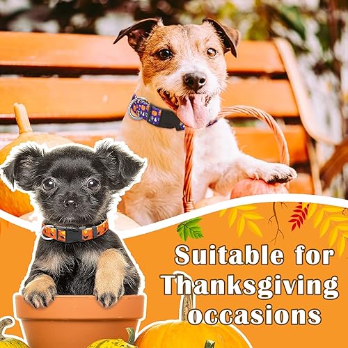 Miniatura 6 de 6 piezas de collar de perro de otoño de Acción de Gracias para cachorros, extrapequeños, medianos y grandes, de nailon, ajustable, ligero, básico,