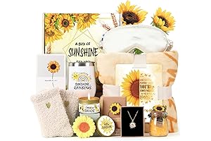 Sunflower Gifts for Teenage Girls - 11Pcs Sunshine Gift Package Basket
