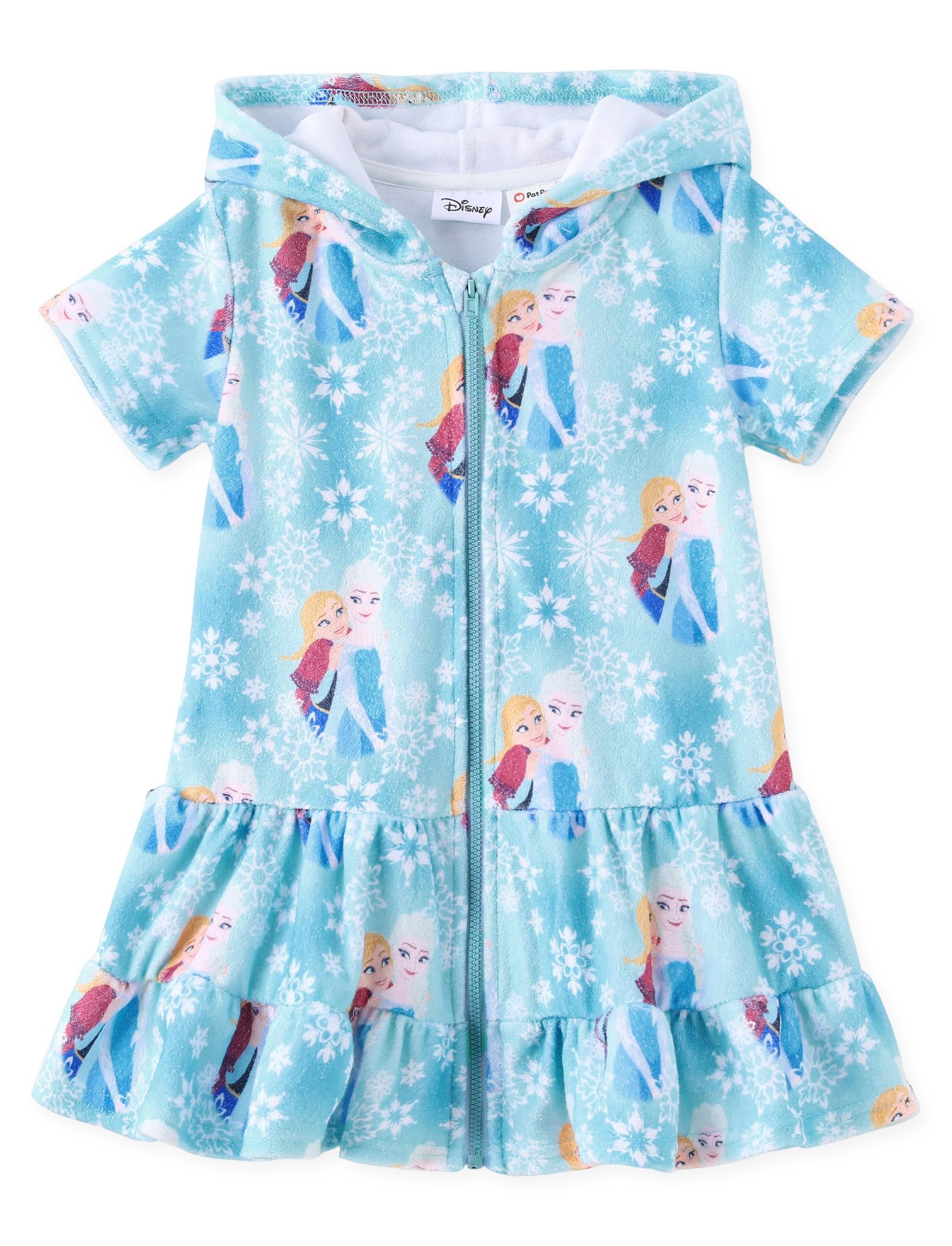 Disney Princess Frozen Stitch Minnie Girl Swim Cover Up Swimwear Terry Cloth Swimsuit Coverup Zip-up Bathing Suit Wrap Hooded