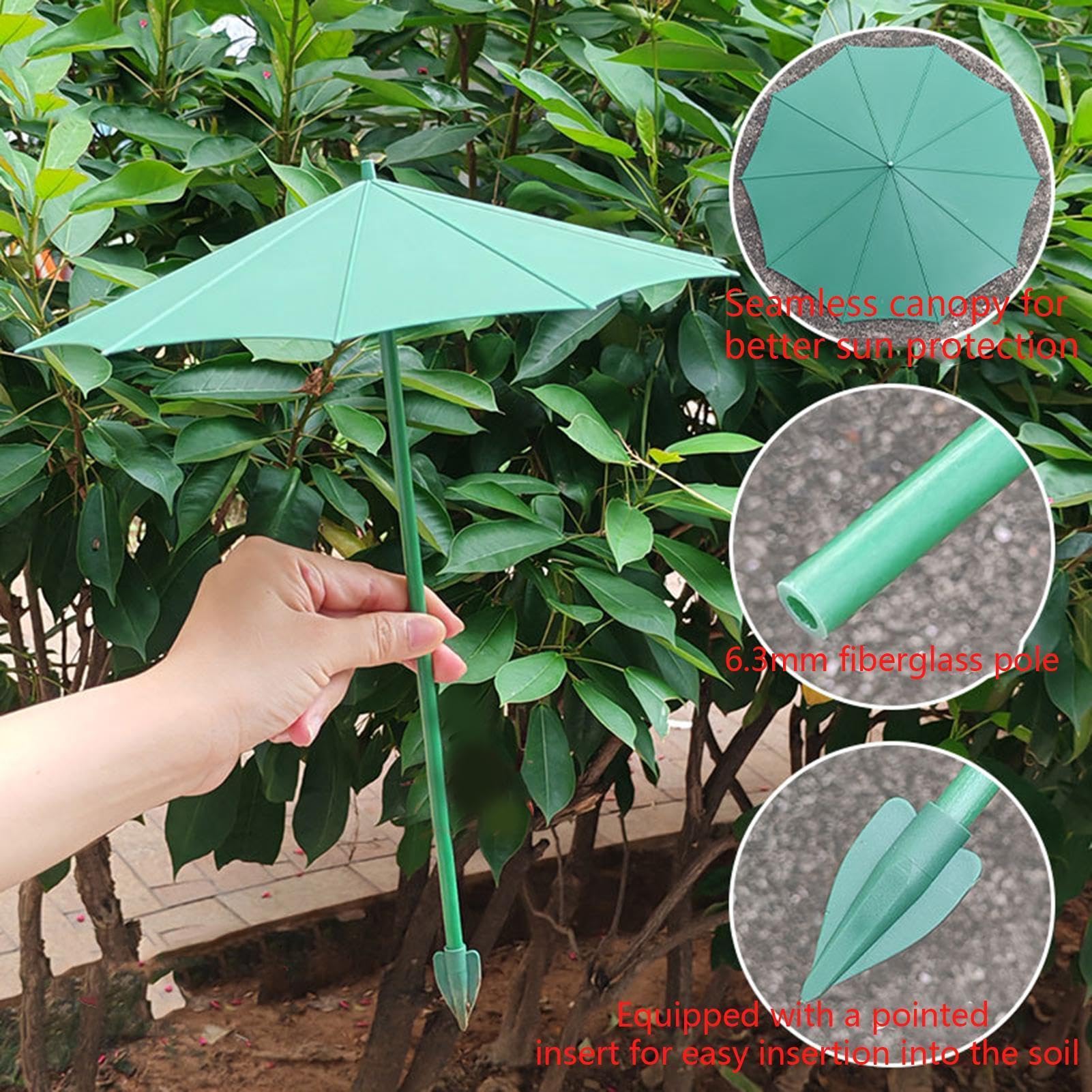 Genérico Parasol Plantas, 3 Colores Protección UV Mini Sombra para Jardin, Impermeable Sombrilla para Plantas Exterior, Ligero Planta Sombrilla Balcon Pequeño, para Balcones & Jardines
