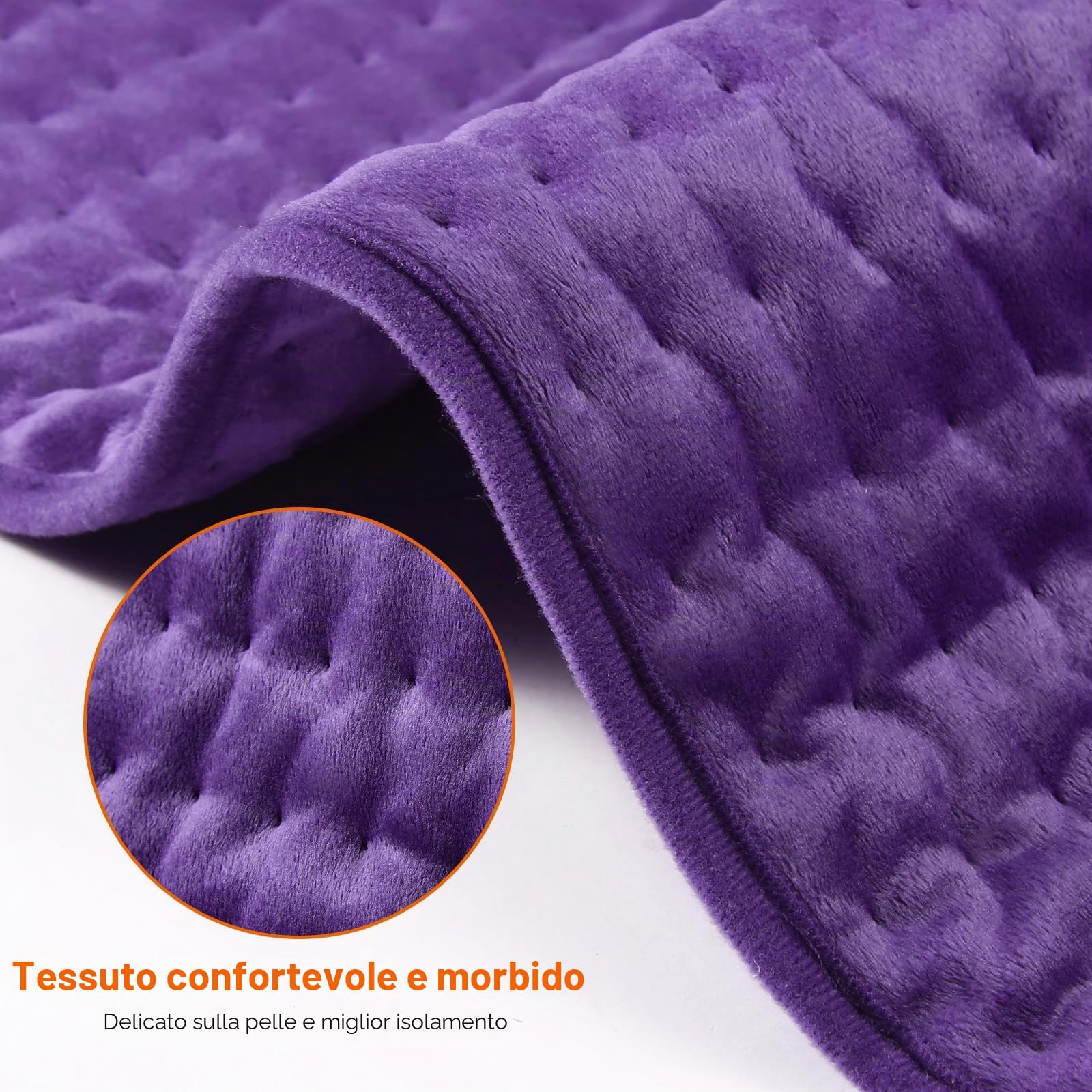 Termoforo Elettrico OneAmg 126x30cm Termoforo Lombare con 6 Livelli di Temperatura e Spegnimento Automatico Riscaldamento Rapido Lavabile Cuscino Termico Elettrico Per Schiena Spalle Addome Violetta