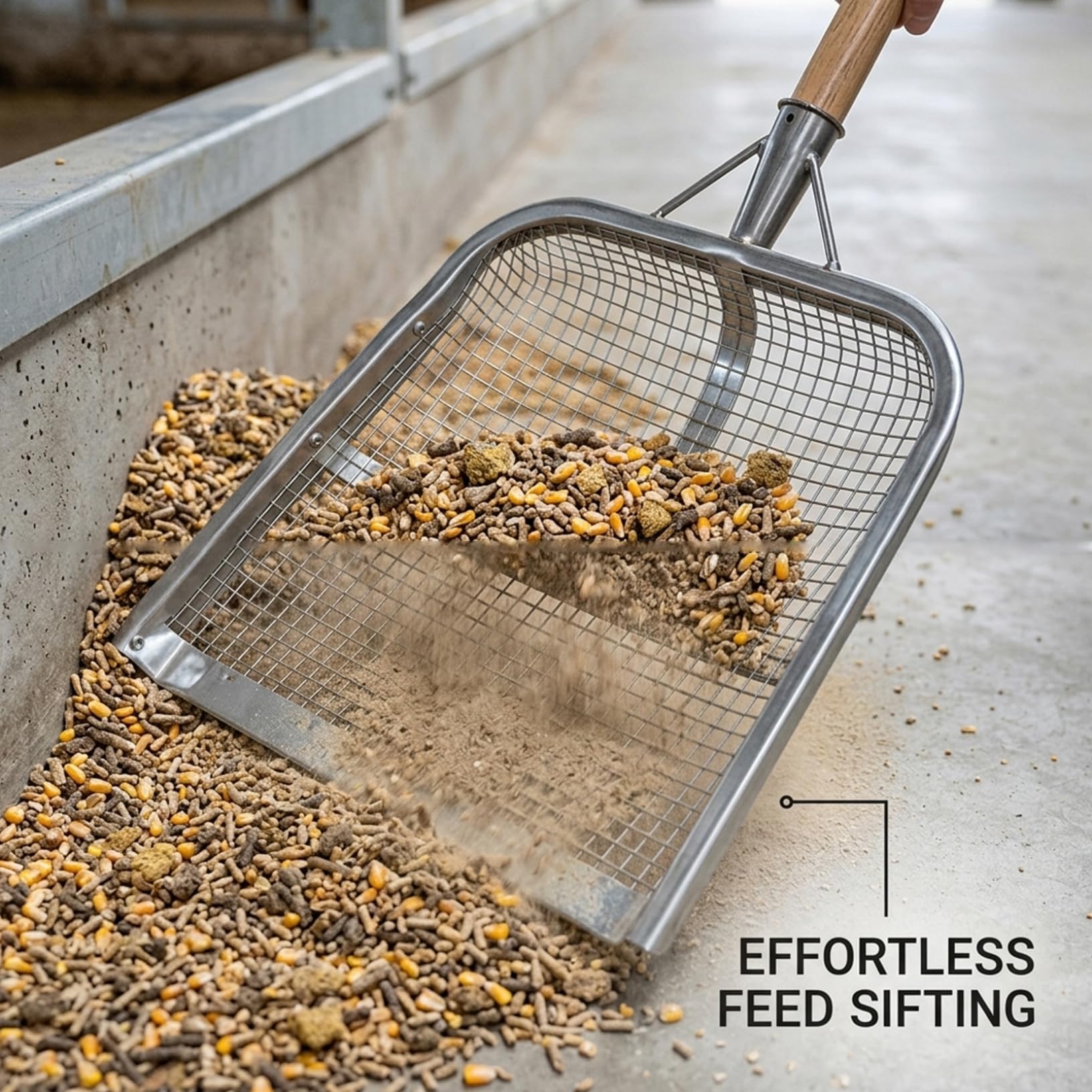 Pala setacciatrice, pala setacciatrice per sabbia rinforzata per carichi pesanti con rete da 12 mm con telaio saldato per giardinaggio, setacciatura del terreno e filtraggio dei cereali, 18