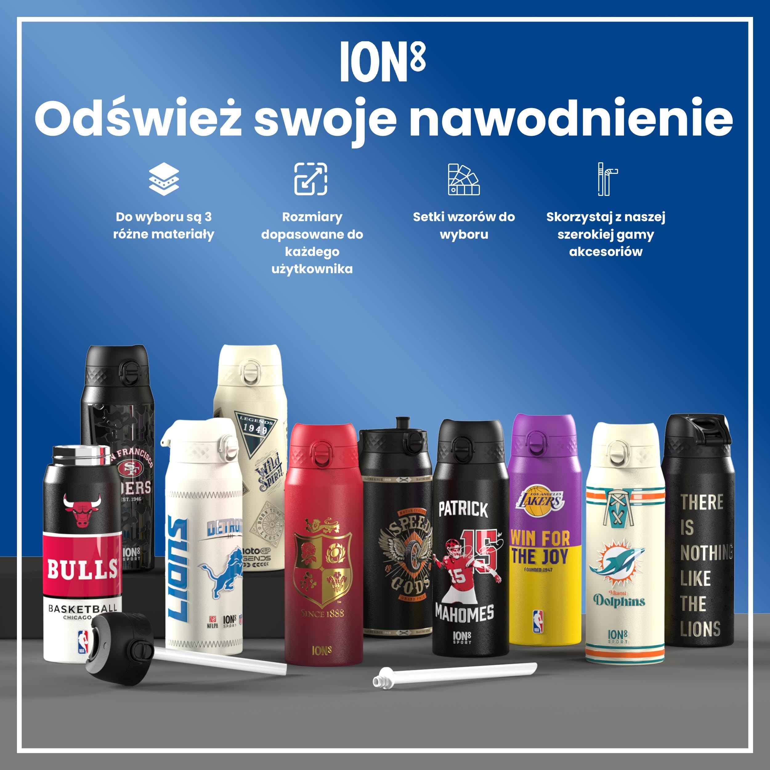NBA Golden State Warriors Butelka na Wodę, 500 ml/18 oz, Szczelna, Łatwe Otwieranie, Bezpieczny Zamek, Można Myć w Zmywarce, Bez BPA, Higieniczne Pokrycie, Uchwyt do Przenoszenia, Łatwa Czyszczenie