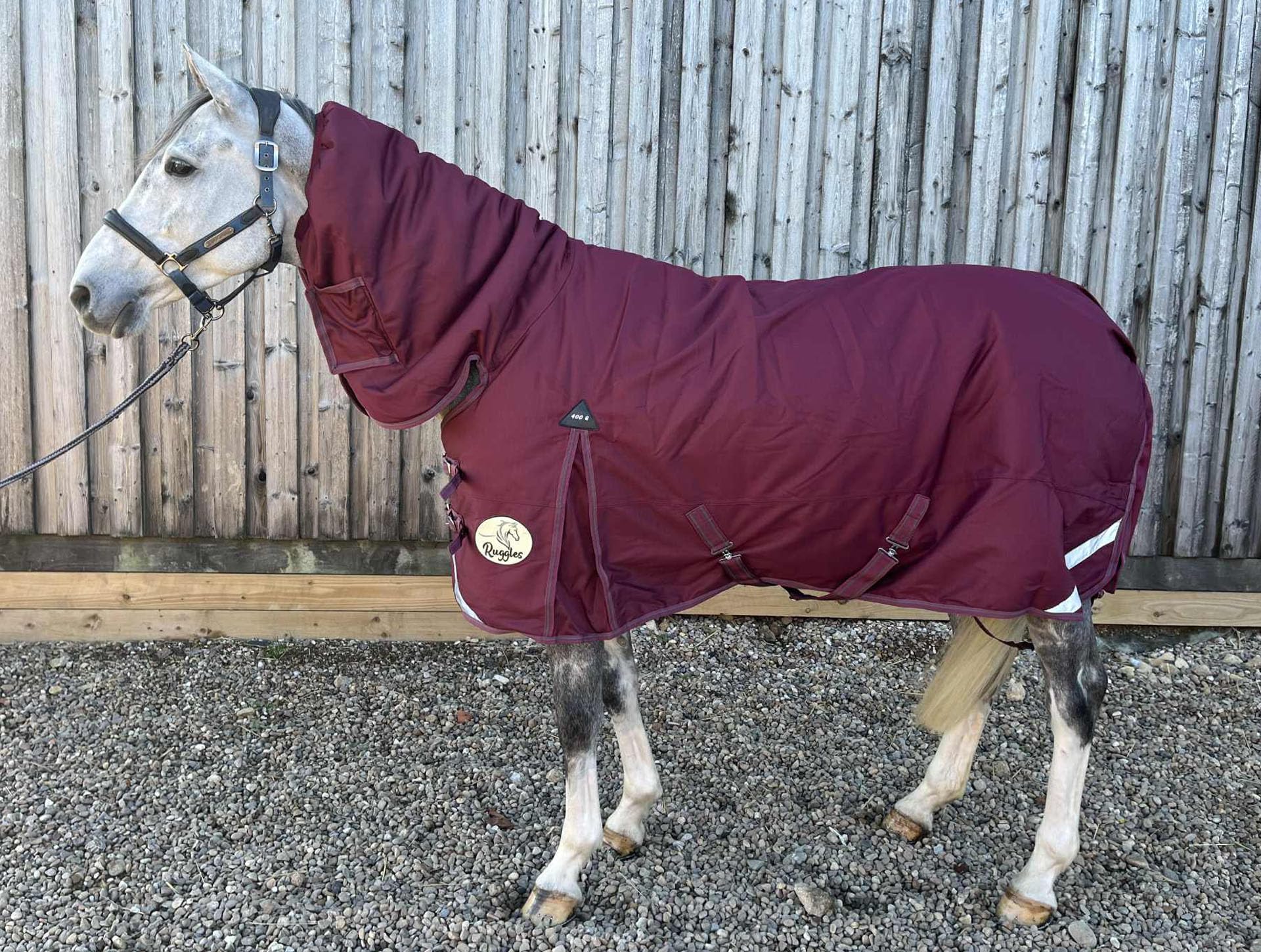 Ruggles 400g Heavyweight Combo 1200D Turnout Rug | Waterproof & Beathable Teflon Coated Outer | Ideal for Winter Months | 5' - 7' (Burgundy, 5' 3")