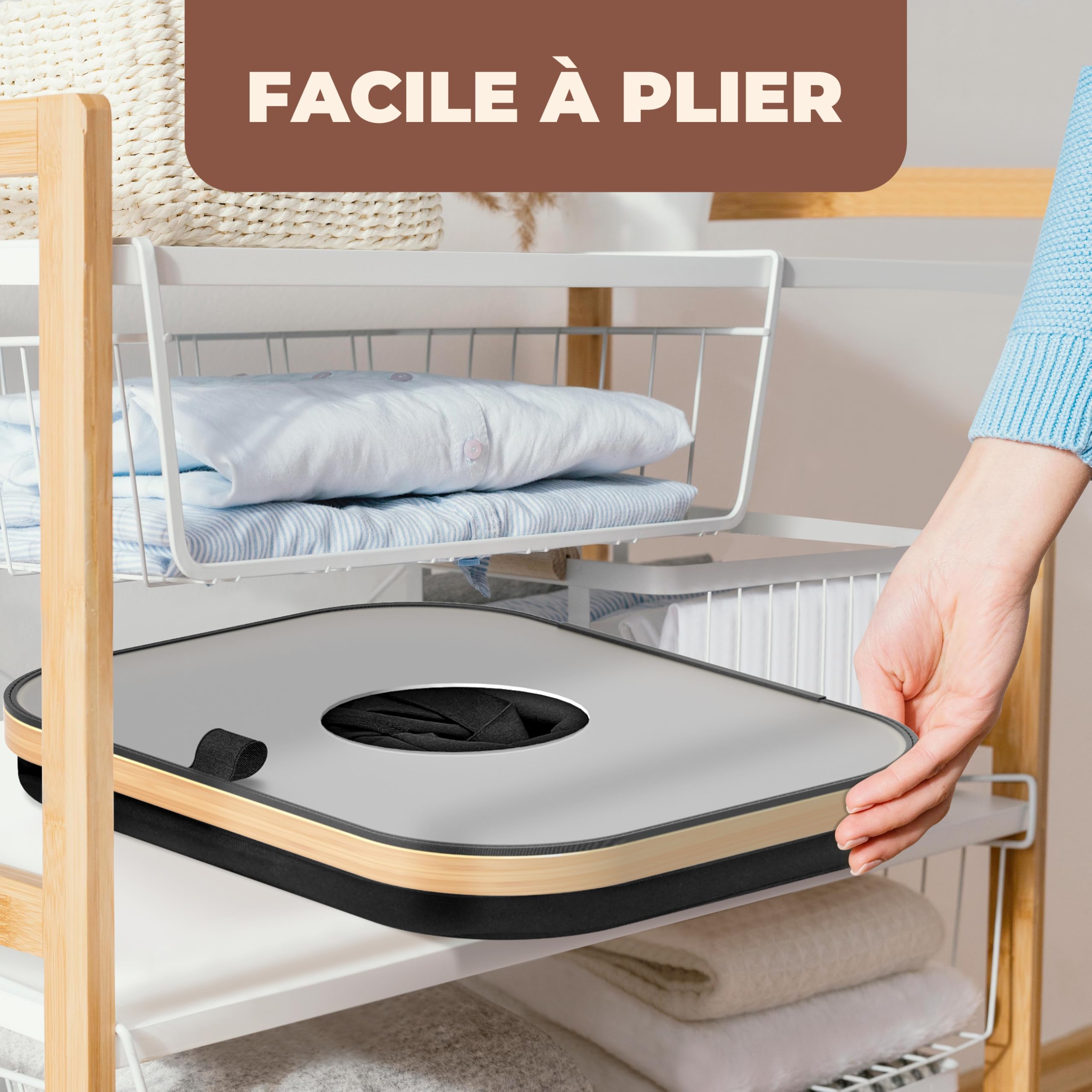 Poubelle Cuisine Tri Sélectif 100L Noir – Bac Recyclage Double Compartiment Bambou