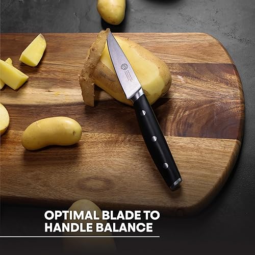 Miniatura 10 de MasterChef Cuchillo de chef de 13 pulgadas con hoja de acero inoxidable de alto carbono y asas triples remachadas, cuchillo de cocina de calidad