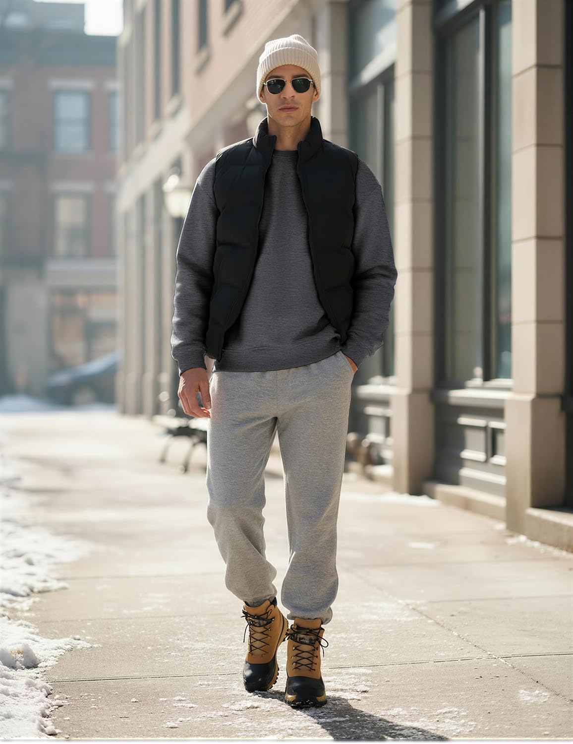 MAGCOMSEN Men's Sweatshirt Crewneck Thermal Sherpa Lined Sweatshirts Warm Winter Casual Tops - Image 3