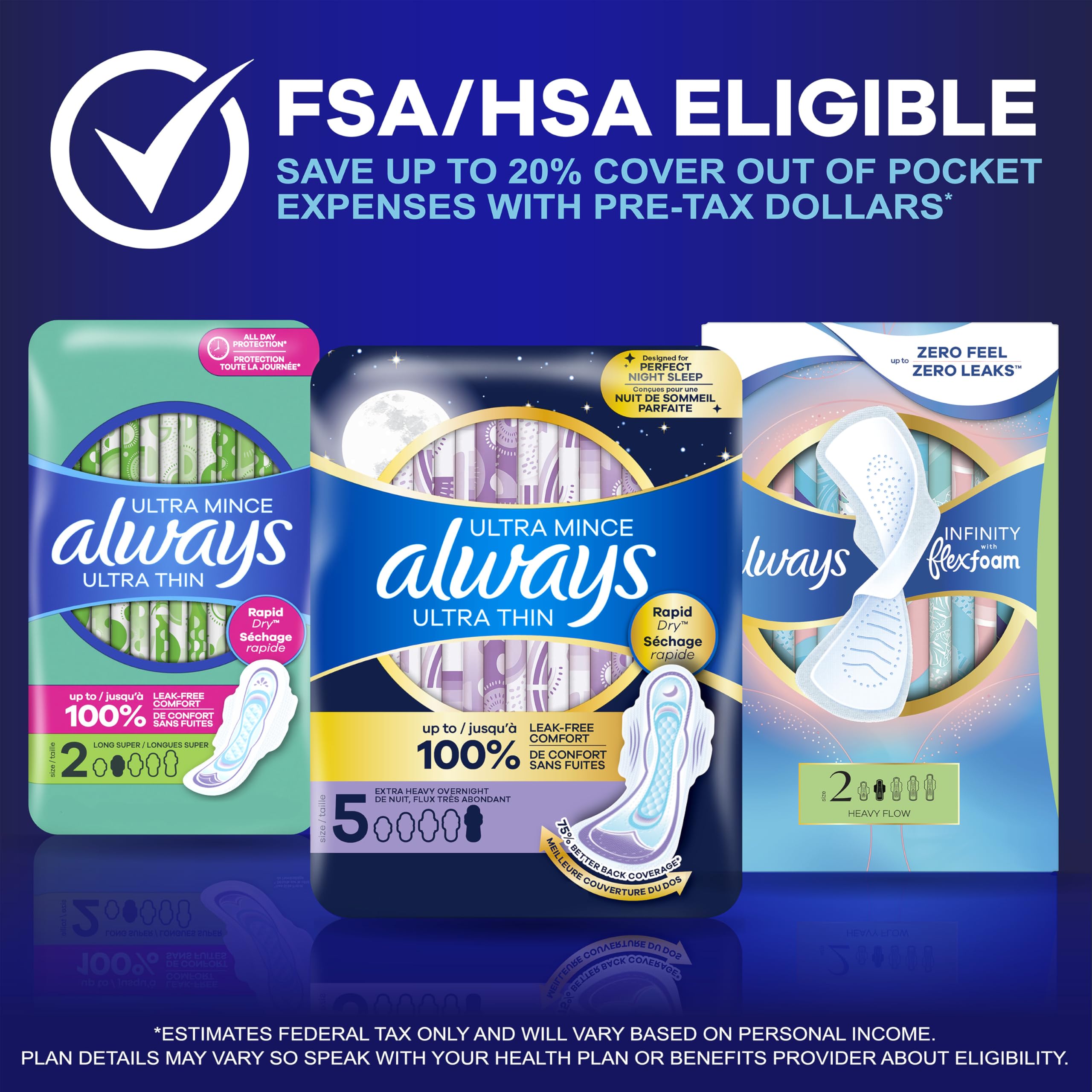 Always Ultra Thin Extra Heavy Overnight Pads - 34 CT