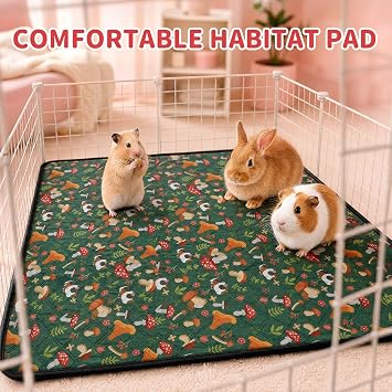 3 Pcs Guinea Pig Cage Mats, 61x45cm Cute Waterproof Pet Pads, Reusable Guinea Pig Mat for Hamster, Rabbit, Chinchillas, Cats
