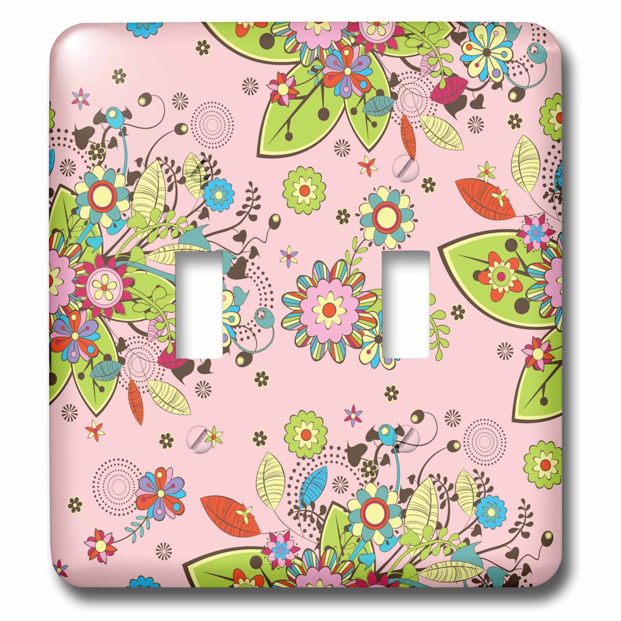 Interrupteur double multicolore imprimé rose rouge pour embellir vos murs