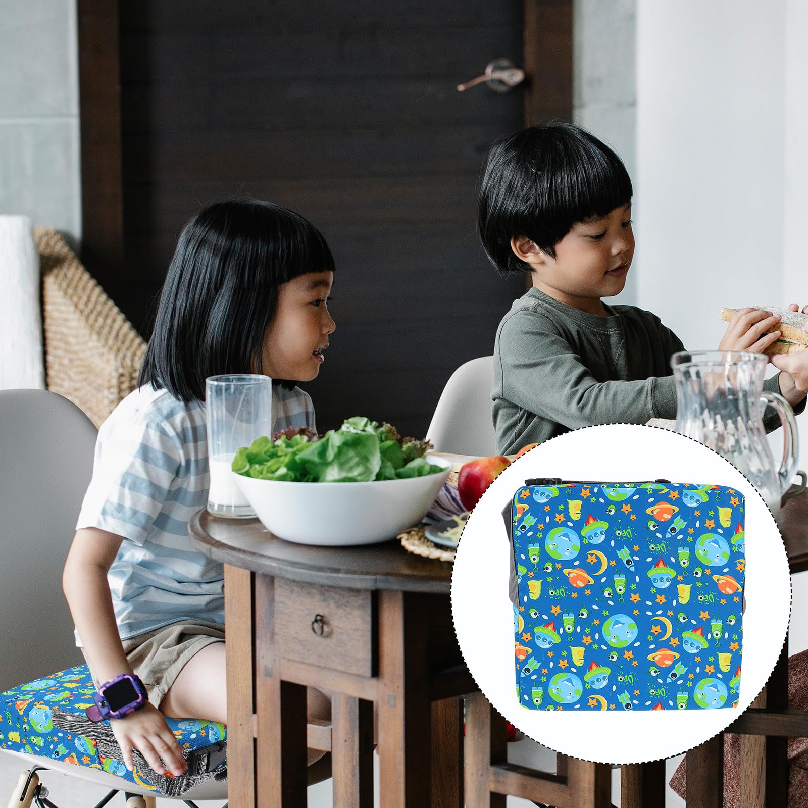 SHINEOFI Cojín Elevador para Silla Infantil Almohadilla Gruesa 32X32X8 CM en Azul Espacial Accesorio para Comedor de Asiento Acolchado para Ñiño
