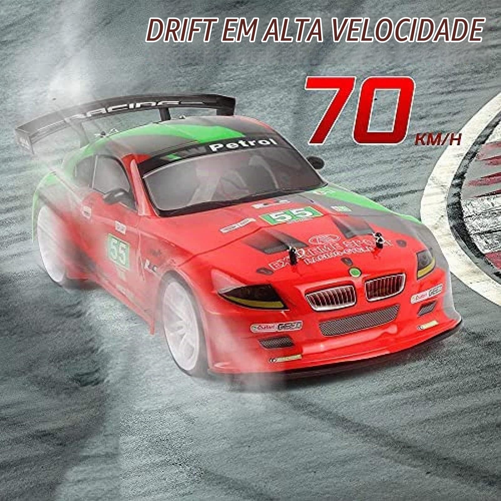 RC Drift Cars 1:10 Carro de controle remoto 70 Km/h Drift Vehicle