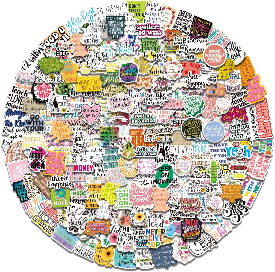 200Pcs Inspirational Stickers,Vinyl Waterproof Stickers for Laptop,Water Bottles
