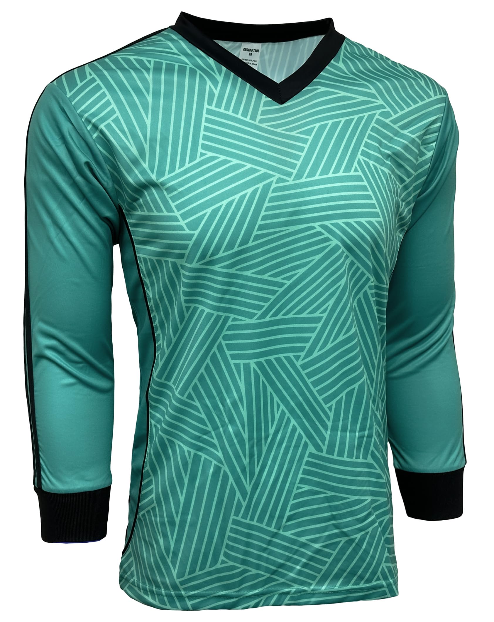 Boy's Goalkeeper Jersey, Youth Sizes Teal Soccer Goalie Shirt with Sponge Protector (YM)