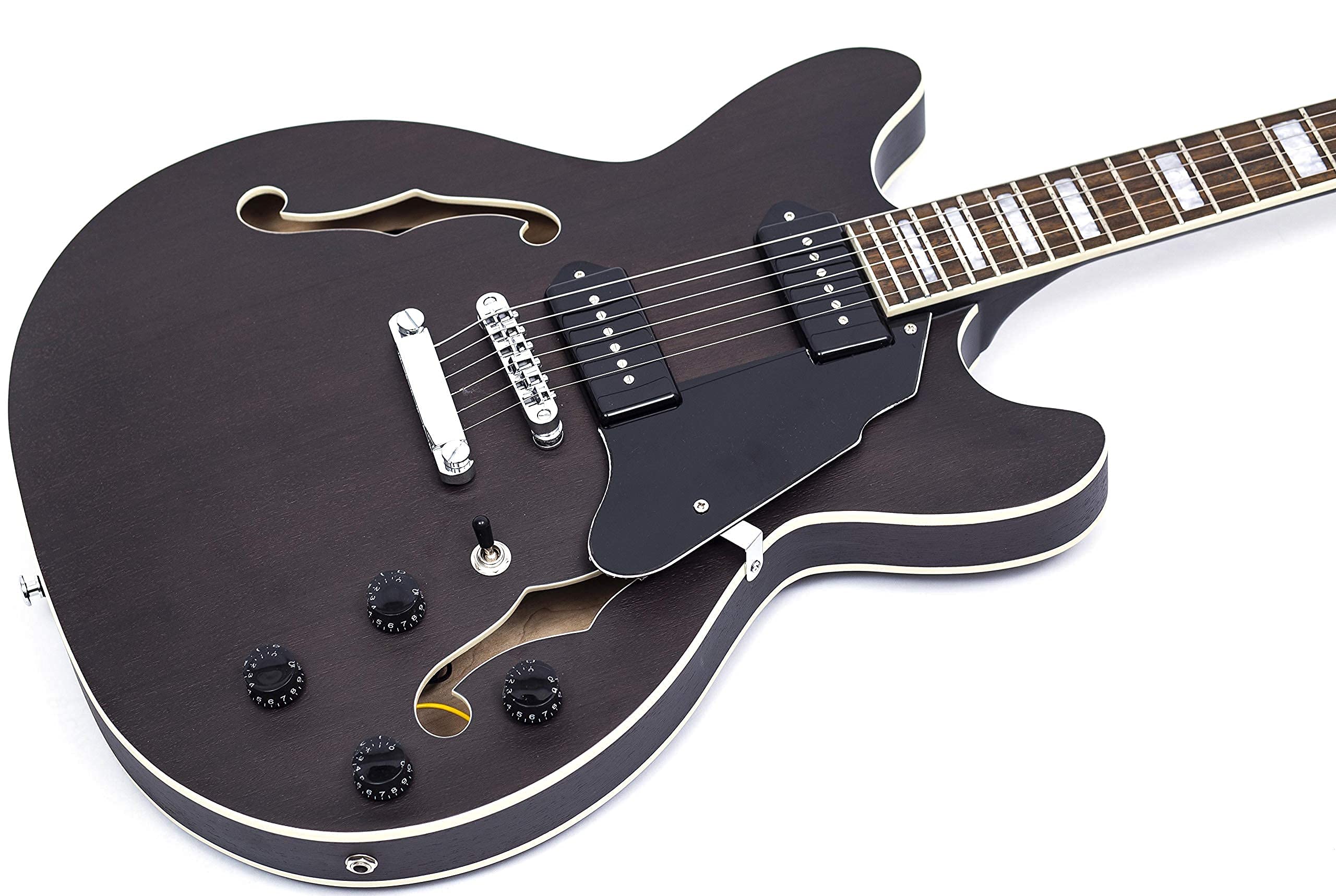 Amazon | GROTE Full Scale Electric Guitar Semi-Hollow Body Guitar