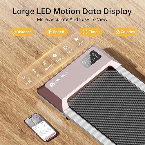 Miniatura 8 de DeerRun Almohadilla para caminar mejorada 2024, caminadora inteligente para debajo del escritorio para el hogar, cintas de correr sin montaje,