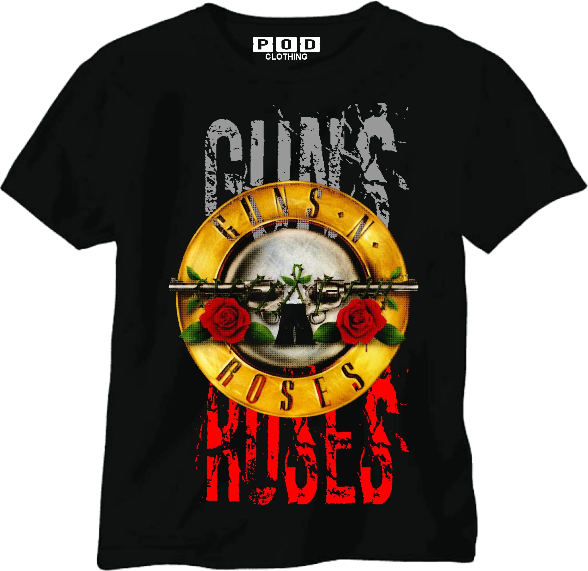 POD ClothingMen's T shirt Guns and Roses hard rock style for Men classic for tees music rap classic tops