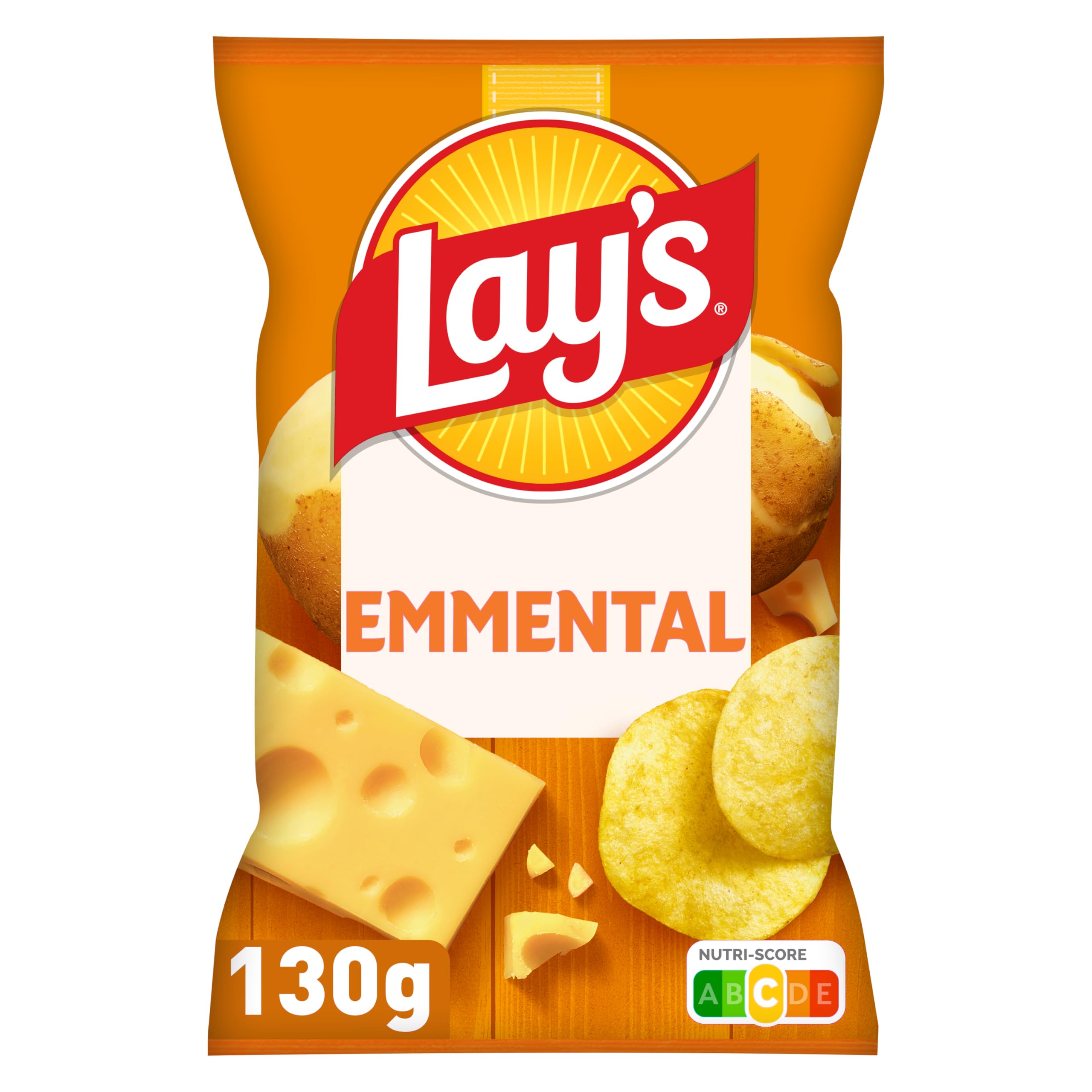 Lay's Chips Saveur Emmental 130g - Lot de 10