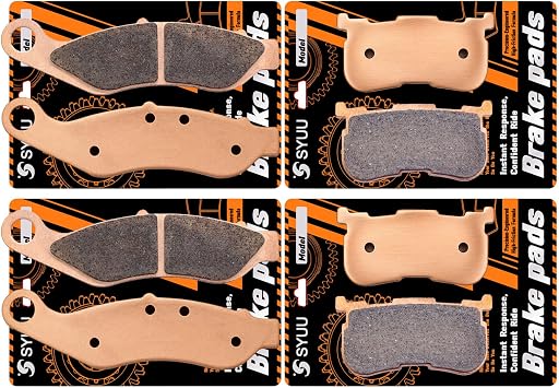 S SYUU Sintered Metal Motorcycle Front Rear Brake Pads - Heat Resistant - Compatible with Harley Davidson FLRT Freewheeler Trike FLHTCUTG Tri Glide Ultra Trike 2014 2015 2016 2017 2018 FA638F FA641R