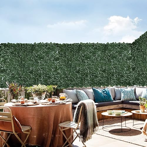 Miniatura 8 de U'Artlines - Valla de privacidad de hiedra artificial, valla de setos artificiales resistente y decoración de hojas de hiedra sintética, valla de