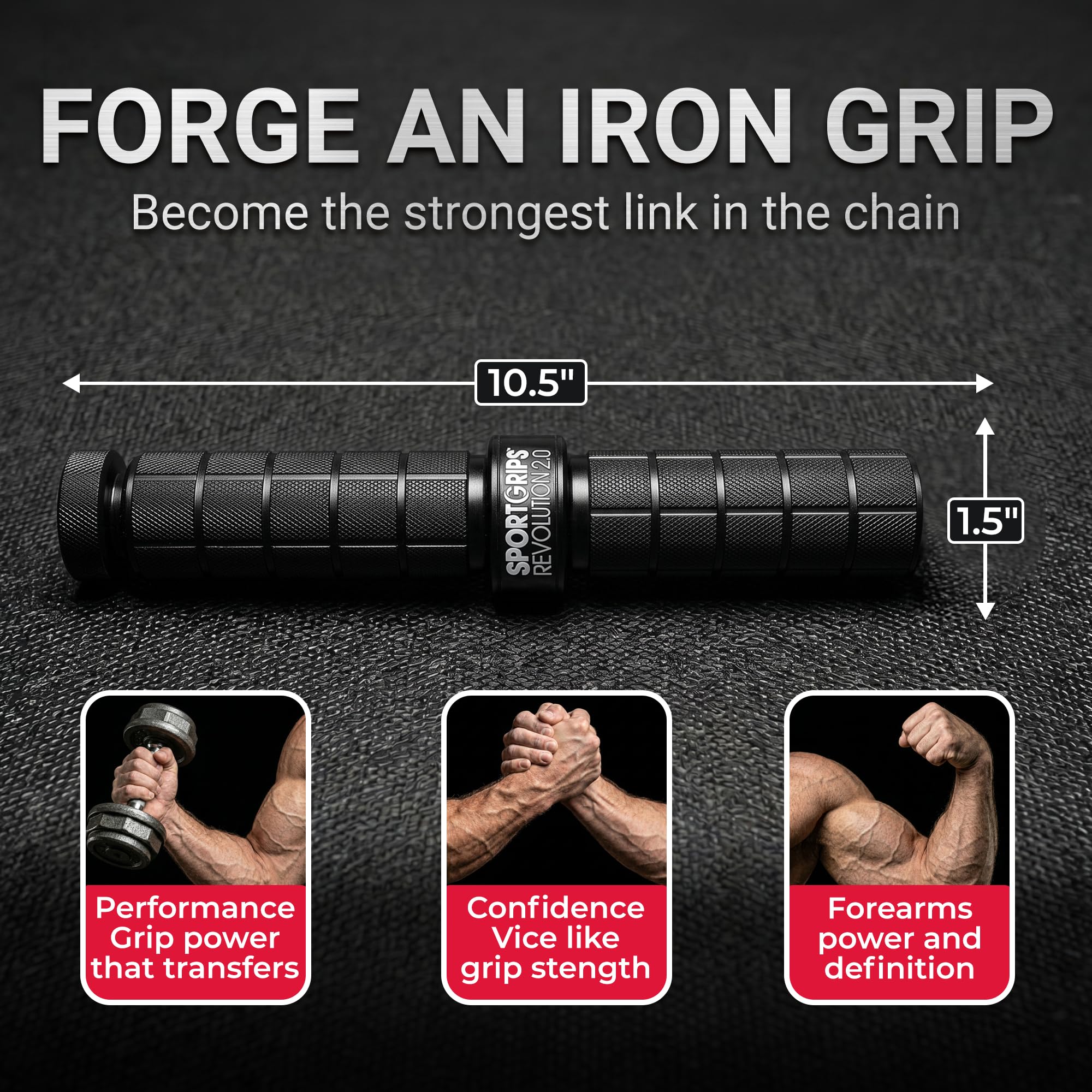 Sportgrips Sidewinder Revolution 2.0 Adjustable Grip Trainer USA Made | Anodized Aluminum Wrist Strengthener with Adjustable Resistance for Grip-Forearm Training Endurance and Sports product thumbnail 8