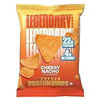 Vista 3 de Legendary Foods Chips de proteína con sabor a nacho con queso – Estilo tortilla estallada – 22 g de alto contenido en proteínas, 4 g