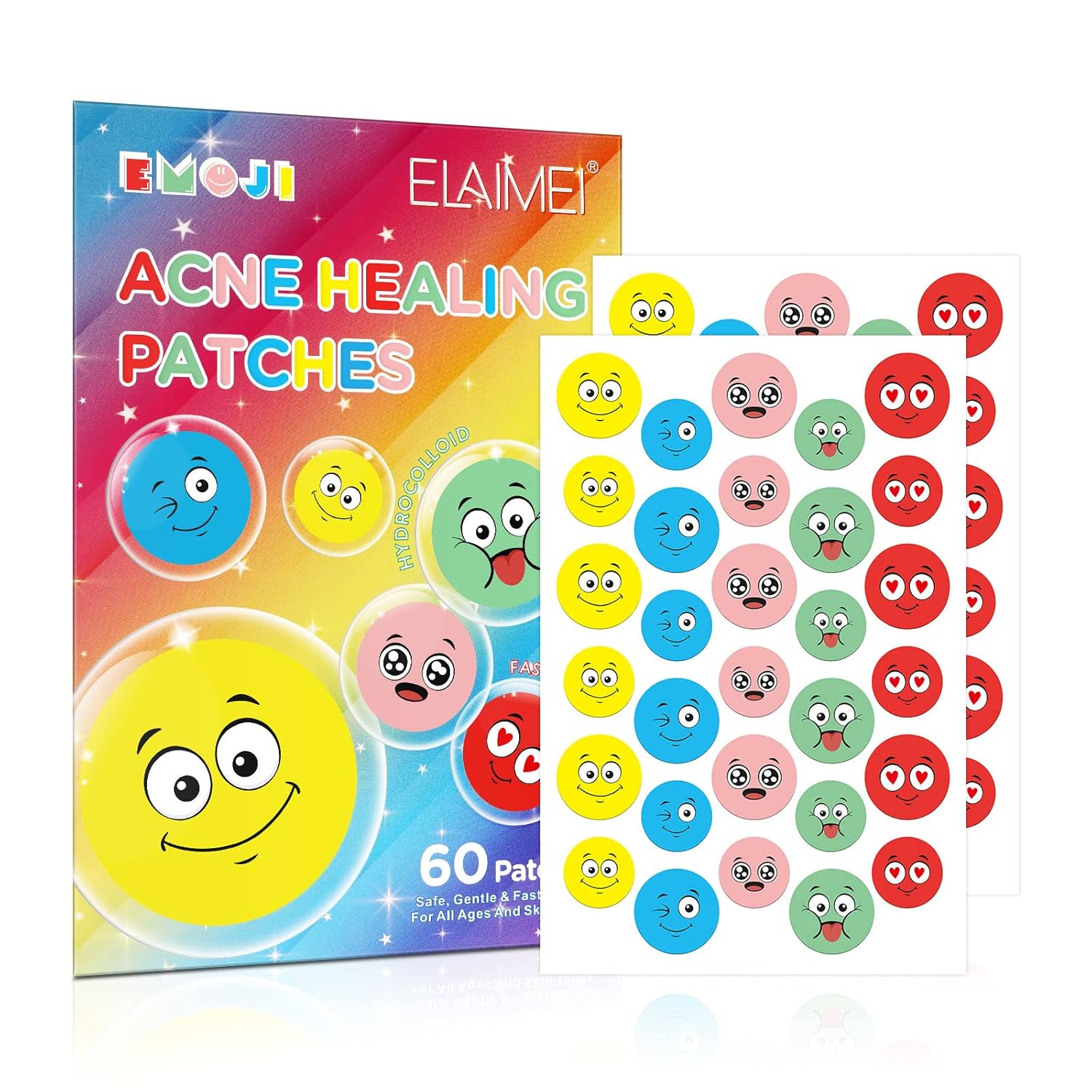 Yecuce Pimple Patches(60 Counts), Hydrocolloid Acne Cover Patches for Face Body