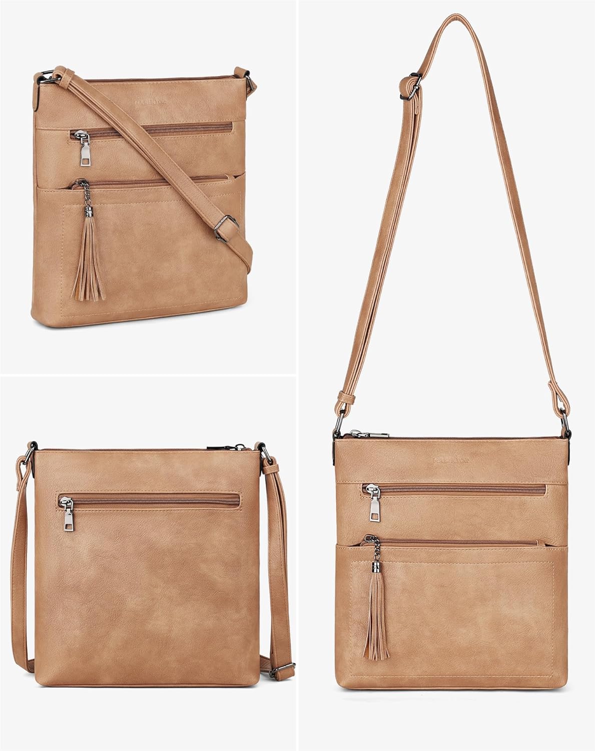 MASINTOR Crossbody Purses for Women, Multi Pocket Casual Crossbody Bag, Adjustable Strap Shoulder Bag with Tassel - Image 5