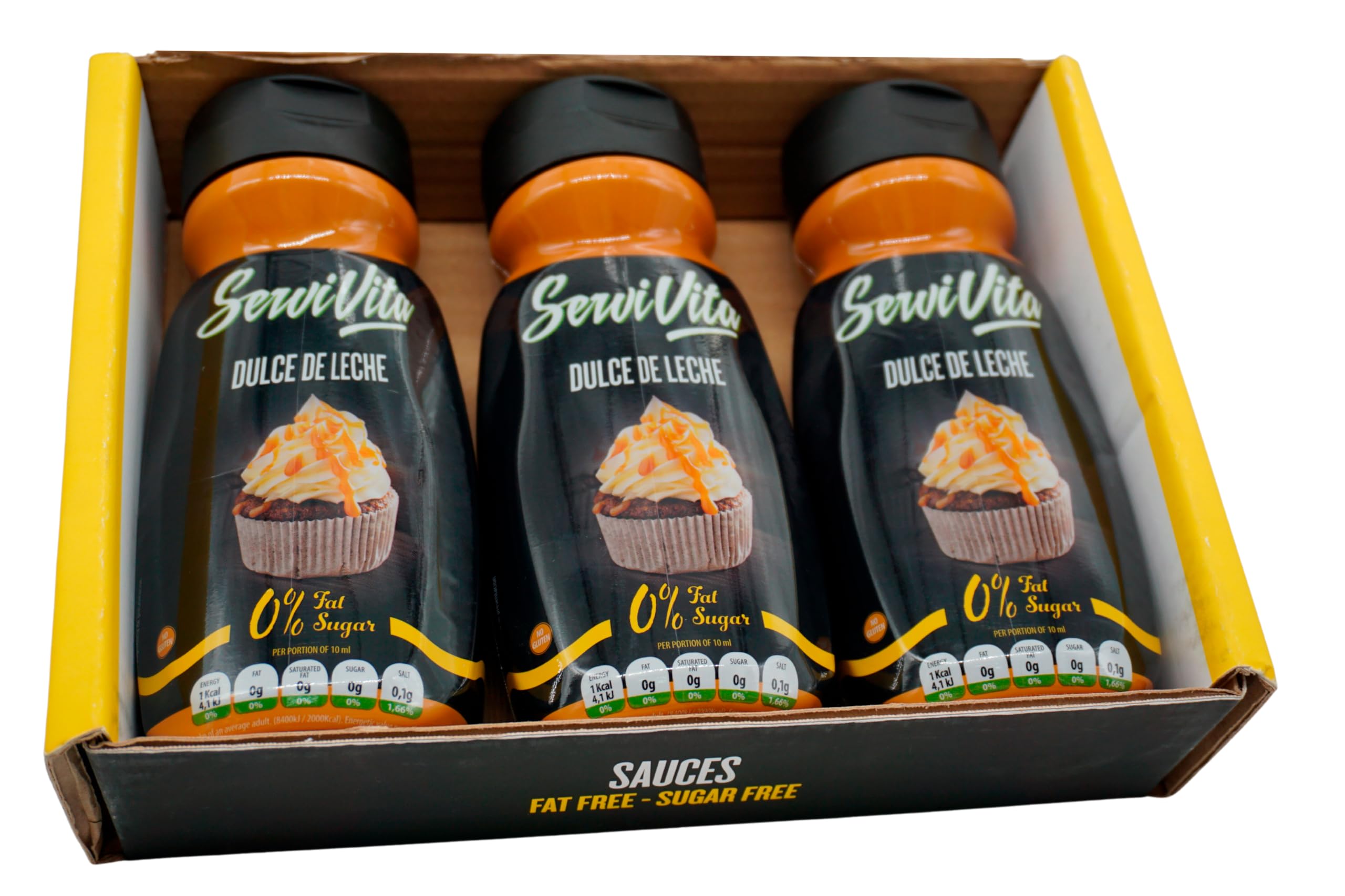 ServiVita – Pack Salsas Saludables 0%, Sin Azúcares, Sin Grasas, Sin Grasas Saturadas, Pack 3 salsas x 320ml - Sabor Dulce de leche