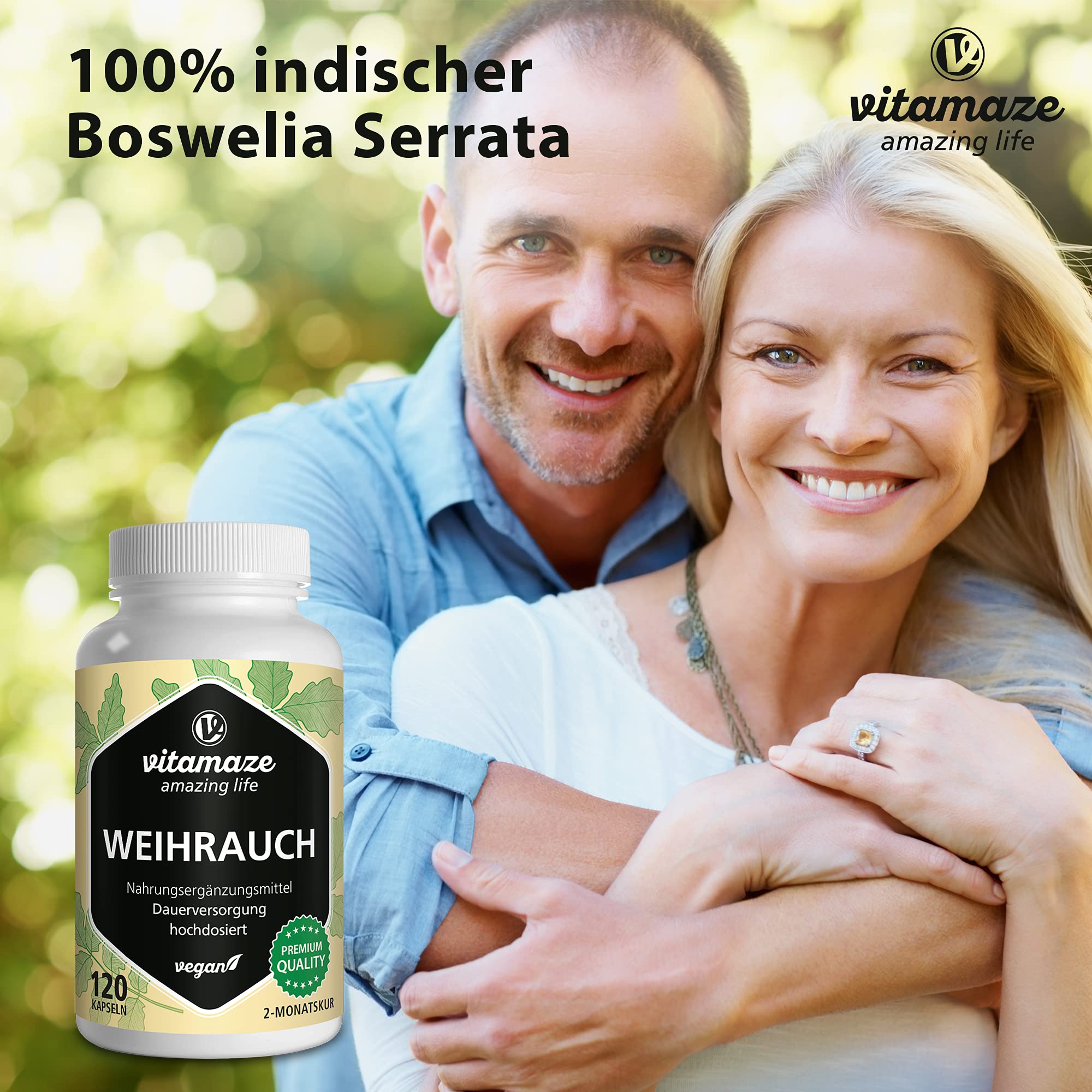 Vitamaze Kadzid?o Wysoka Dawka Wegan 900mg Ekstraktu, 85% Kwasu Bosweliowego, 100% Boswelia Serrata, 120 Kapsu?ek na 2 Miesi?ce, Bez Dodatk?w, Produkcja Niemcy