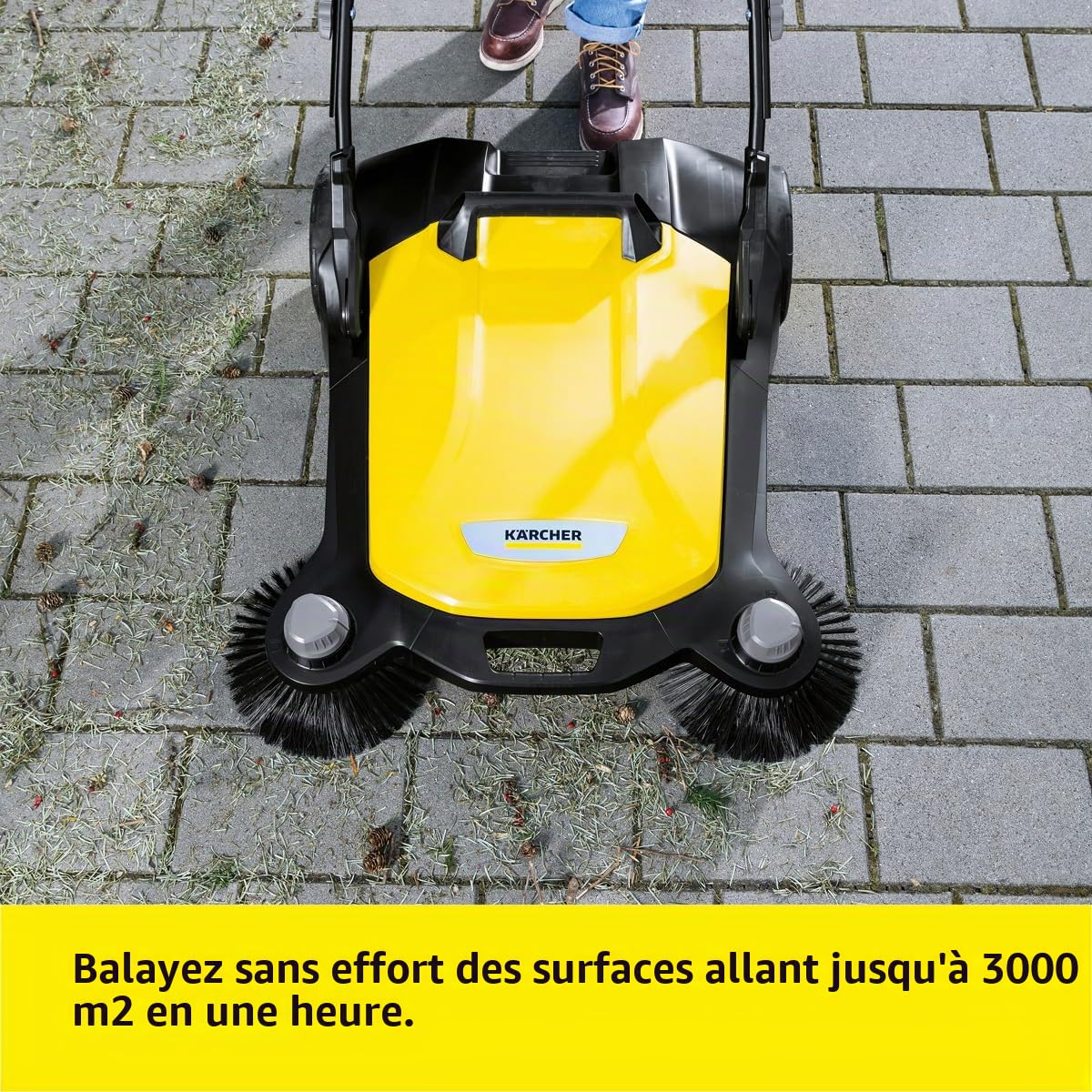 KÄRCHER balayeuse S 6 Twin (Rendement Max. : 3000 m²/h, 2 balais latéraux, réservoir : 38 l, Largeur de Travail : 860 mm, Guidon Ergonomique, bac autoportant)