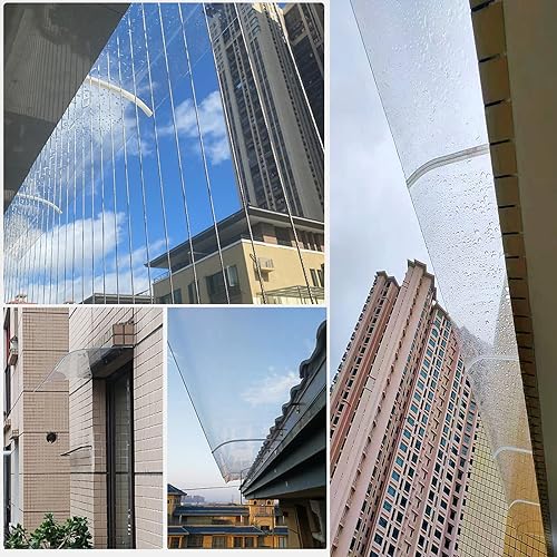 Miniatura 7 de Toldo invisible para puerta delantera, toldo para ventana, toldo de porche, patio, cubierta de policarbonato de una pieza, refugio de lluvia para