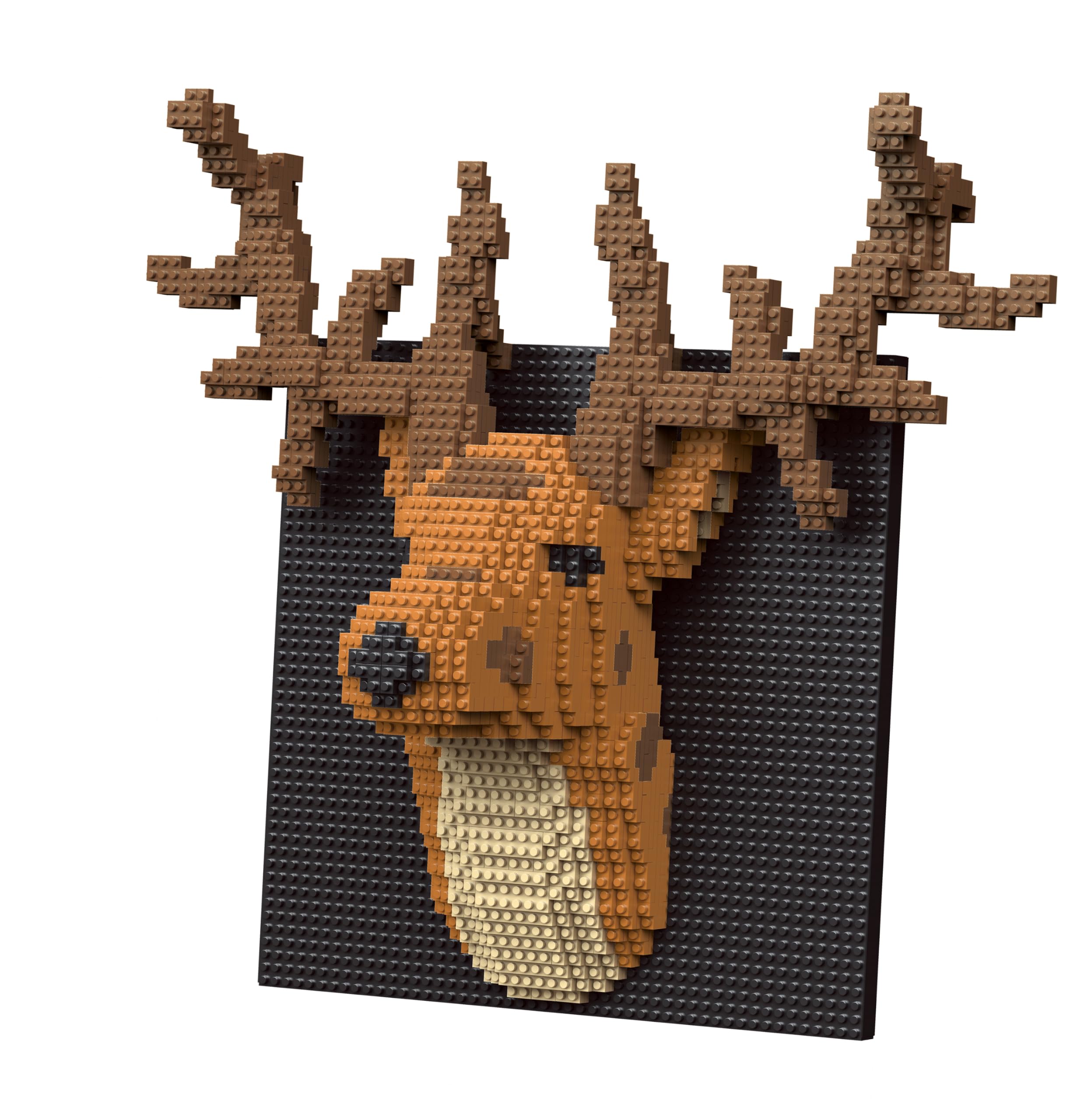 alltogetho Elk Deer Head 3D Wall Art Building Kit - 1500+ Pcs Micro Mini Blocks Nordic Style Stag Sculpture, Woodland Animals Framed Decor, Unique Housewarming Gift for Adults โ image 1