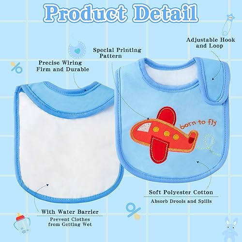 Miniatura 3 de BWkoss 10 baberos impermeables unisex para bebés recién nacidos, regalos de cumpleaños para babear, alimentar, comer dentición, 6-12 meses