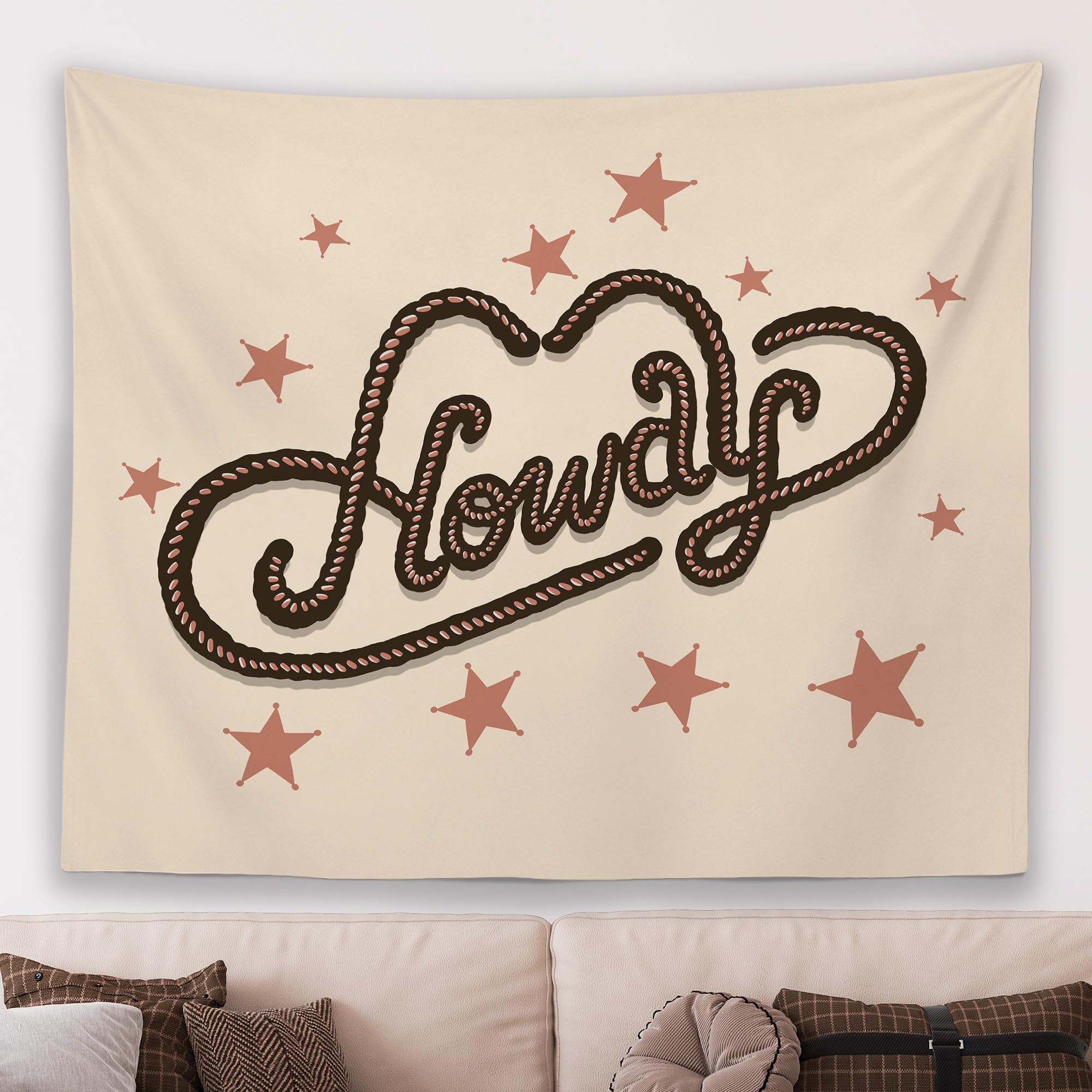 MNOSAIOO Howdy Western Vintage Wall Tapestry Hanging for Bedroom Cowgirl Cowboy, Rustic Funny Tapestry, Retro Tapestries Wall Decor for Bedroom Dorm