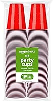 Amazon Basics 18oz BPA-Free Red Plastic Party Cups, Disposable 120 Count - Ideal for BBQs, Birthdays & Events