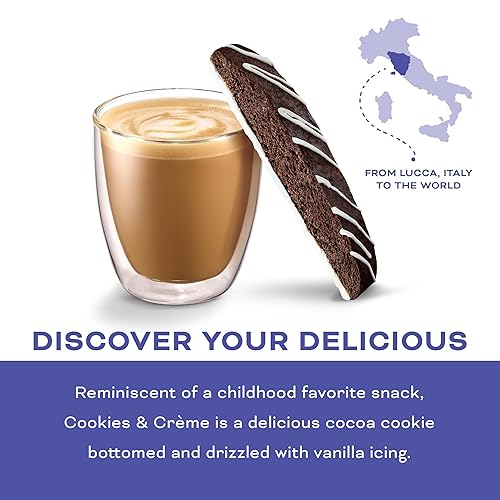 Miniatura 3 de Nonni's Cookies & Crème Biscotti, rica galleta de cacao oscuro con glaseado de vainilla, 8 bocadillos de panadería envueltos individualmente, 6.88