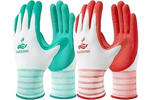 Trifabricy Gardening Gloves for Men and Women - Breathable Green & Red...