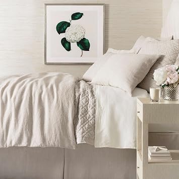 Pine Cone Hill Lush Linen Natural Sham, King Size, Neutral Solid Pattern