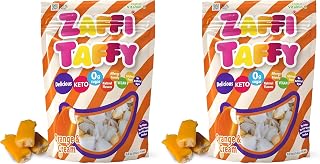 Zaffi Taffy Orange Cream - Indulge in the Creamy Citrus Flavor of Orange Cream Zaffi Taffy, 5oz Bag (Pack of 2)