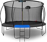 Vista 8 de SereneLife Trampoline Outdoor 10FT 12FT 14FT with Enclosure Net, Ladder and Anti-Rust Coating - ASTM Approved Recreational Trampolines - Heavy Duty