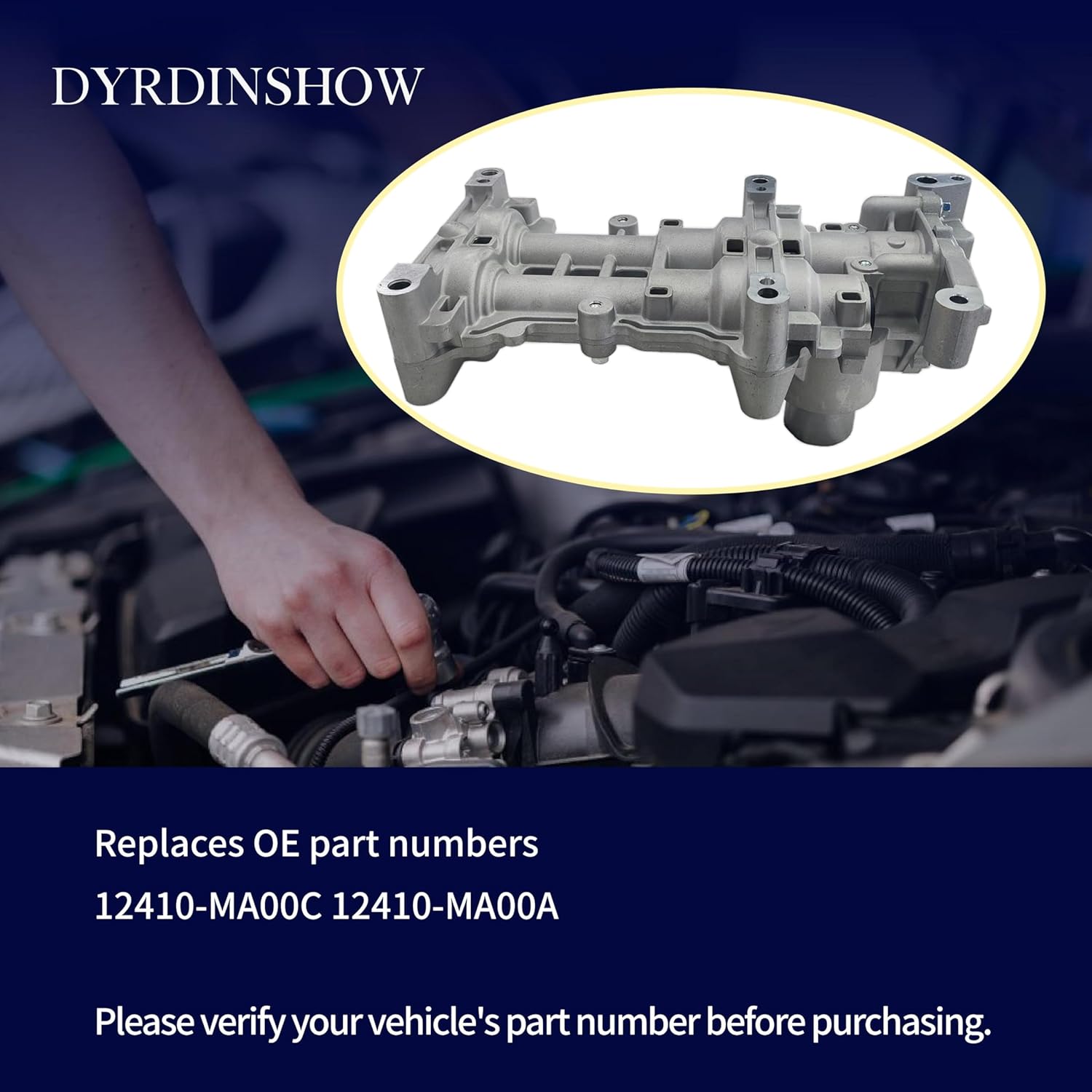 12410-MA00C 12410-MA00A Engine Oil Pump Compatible with Nissan Atlas NV350 Caravan Urvan QR20DE QR25DE 2.0L 2.5L