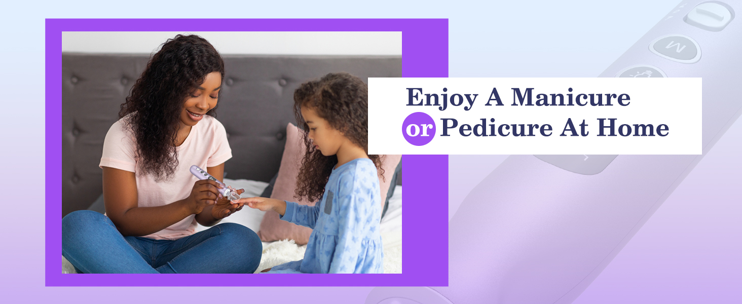 PELCAS Electric Nail Drills, 10 Speeds Cordless Nail File with LED Light, Portable Manicure & Pedicure Kit, Nail Grinder with LCD Screen for Human, Pet, Thick Toenails, Natural & Acrylic Nails Purple - image 8