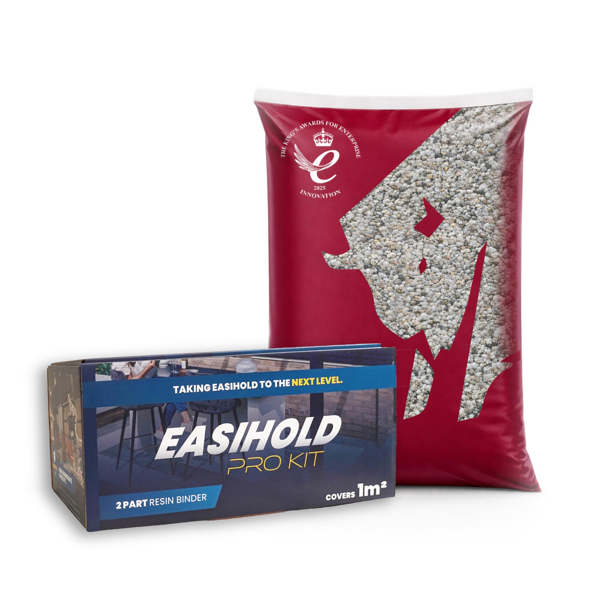 Easihold Resin Bound Gravel Kit 1m2 UV Stable Resin & Stones for Patios & Walkways 100% Water Permeable, Long-Lasting & UV-Resistant Stone Carpet Binding Polyurethane Resin (Athena) — image 1