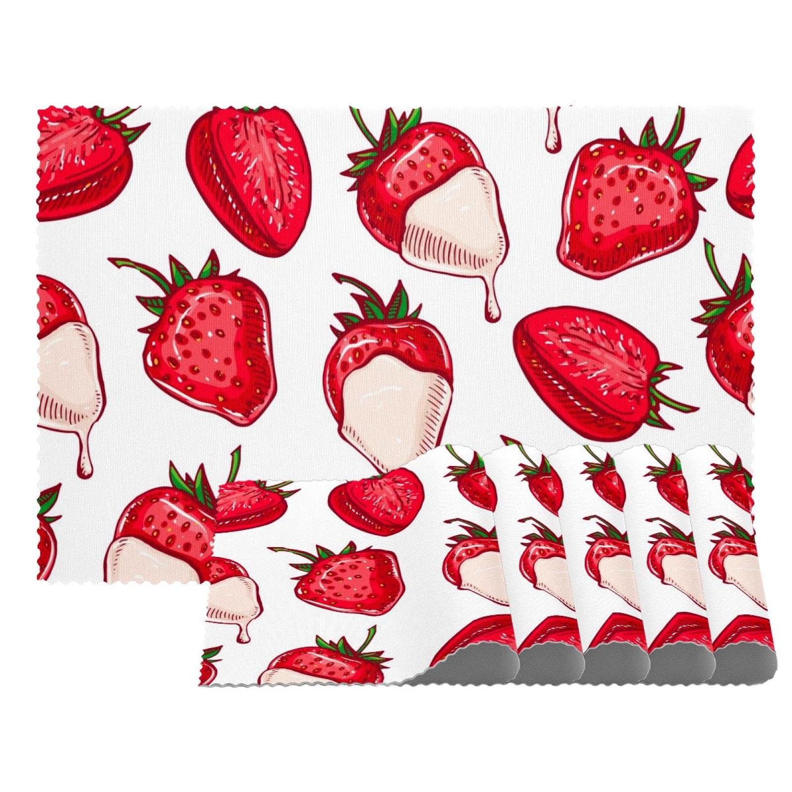 Set de table facile à nettoyer motif fraises pour table propre